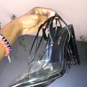 FASHION NOVA pointed toe clear heels